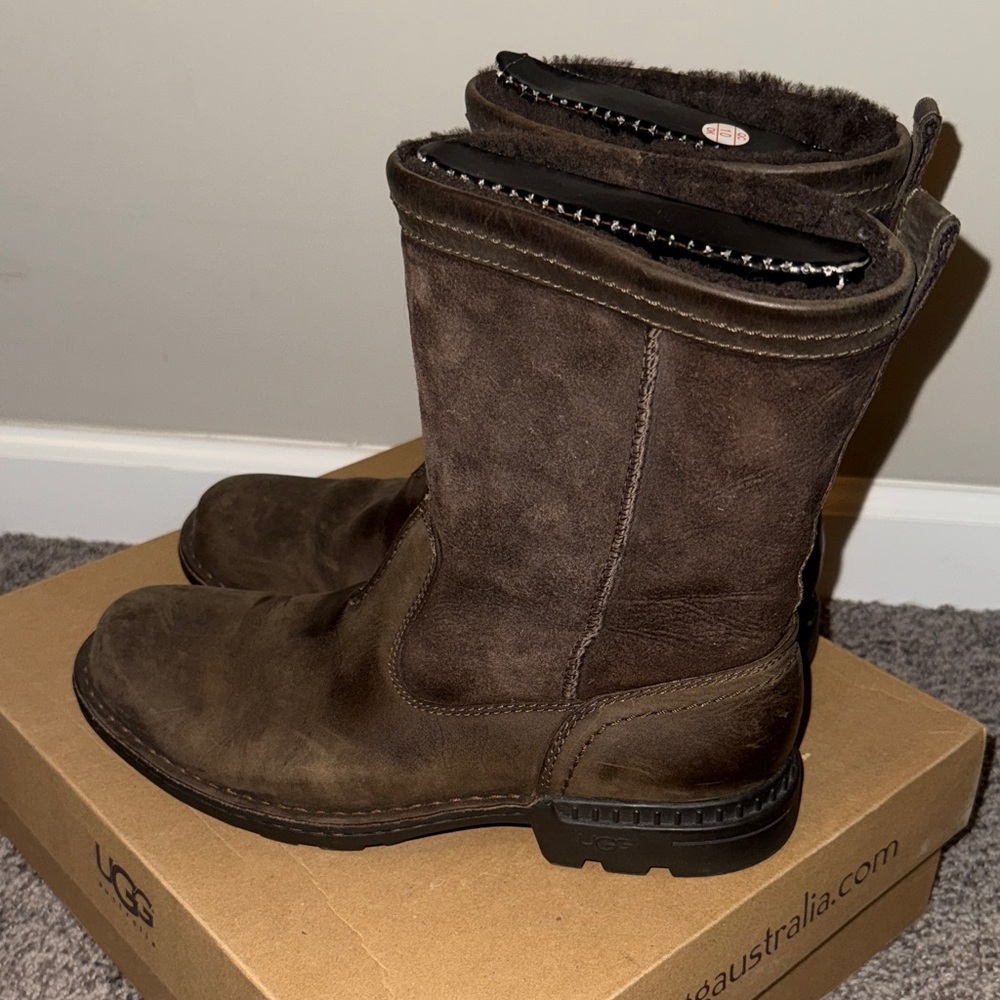 UGG Dark Brown Suede Boots - Picture 6 of 11